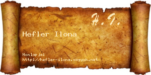 Hefler Ilona névjegykártya